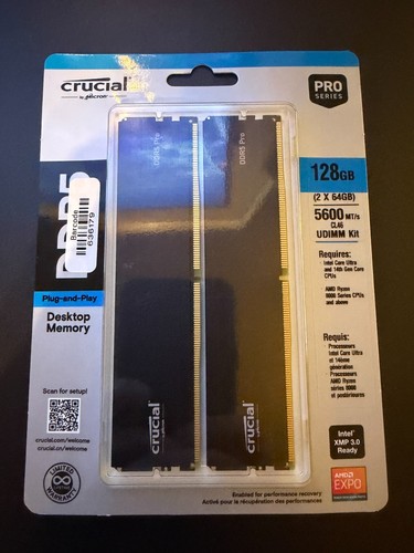 128gb new crucial - 128gb, (2x64gb)